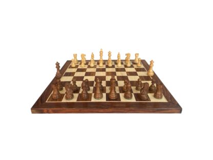 3.8” REYKJAVIK STAUNTON WOODEN WEIGHTED CHESS PIECES, 21” WOODEN CHESSBOARD & STORAGE BOX - Image 3