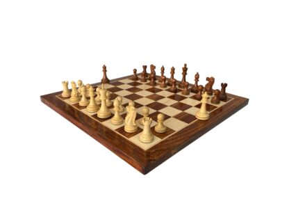 3.9” LAUGHING KNIGHT STAUNTON WEIGHTED CHESS PIECES, 21” WOODEN CHESSBOARD & STORAGE BOX - Image 2