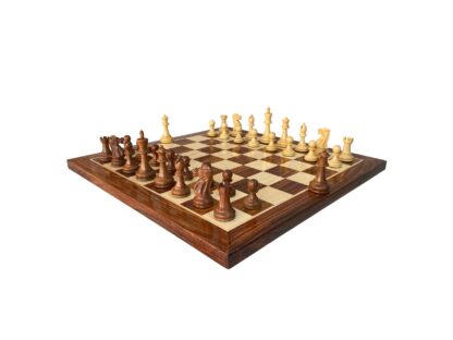 3.9” LAUGHING KNIGHT STAUNTON WEIGHTED CHESS PIECES, 21” WOODEN CHESSBOARD & STORAGE BOX - Image 4