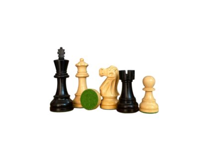 3.8” EBONISED REYKJAVIK STAUNTON WEIGHTED CHESS PIECES - Image 4