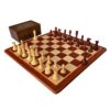 3.8” ROYAL KNIGHT STAUNTON TRIPLE WEIGHTED CHESS PIECES WITH 21” PADAUK WOOD BOARD & BOX