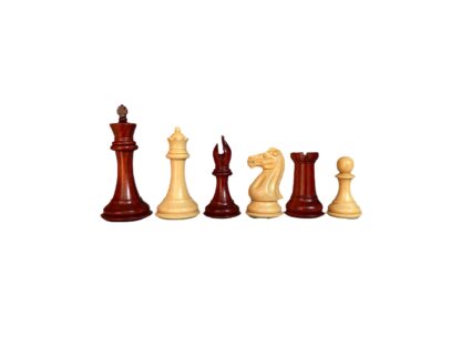 3.8” ROYAL KNIGHT STAUNTON TRIPLE WEIGHTED CHESS PIECES WITH 21” PADAUK WOOD BOARD & BOX - Image 5