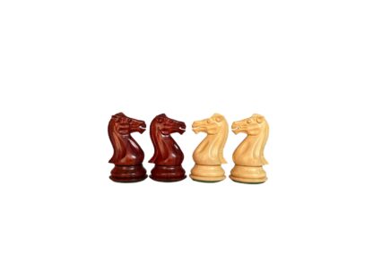 3.8” ROYAL KNIGHT STAUNTON TRIPLE WEIGHTED CHESS PIECES WITH 21” PADAUK WOOD BOARD & BOX - Image 8