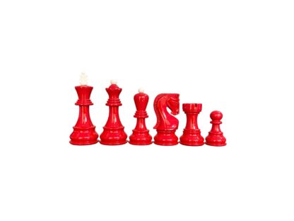 3.9” RUSSIAN ZAGREB 1959’ PAINTED WEIGHTED CHESS PIECES WITH EXTRA QUEENS - Image 4
