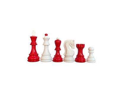3.9” RUSSIAN ZAGREB 1959’ PAINTED WEIGHTED CHESS PIECES WITH EXTRA QUEENS