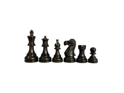 3.9” REYKJAVIK STAUNTON EBONISED WEIGHTED CHESS PIECES - Image 2