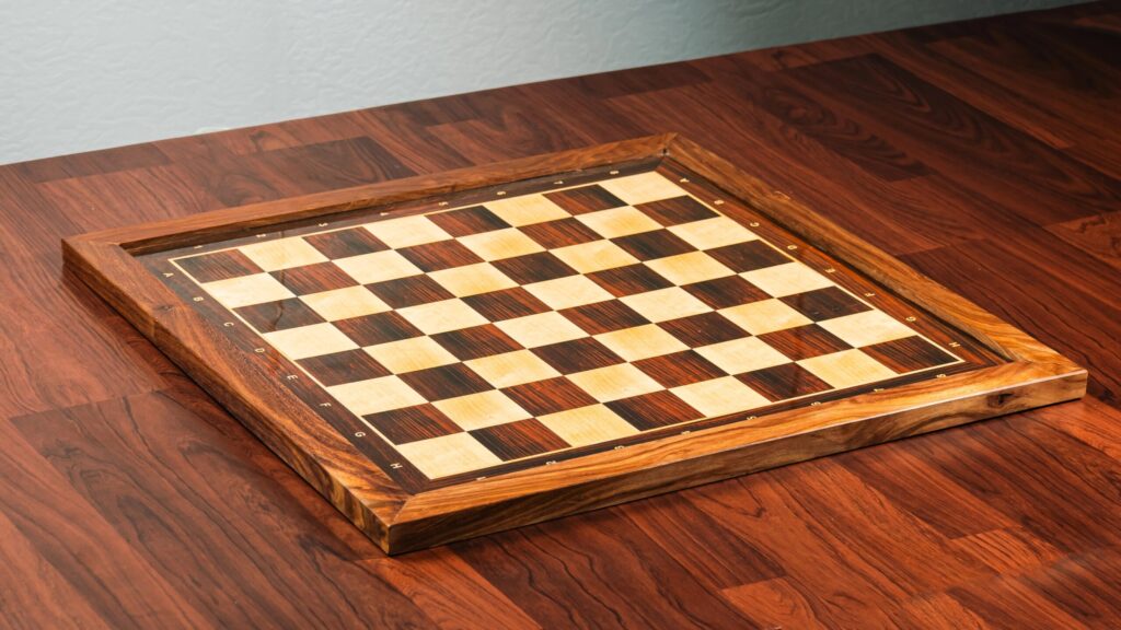 Rosewood printed wooden chess board