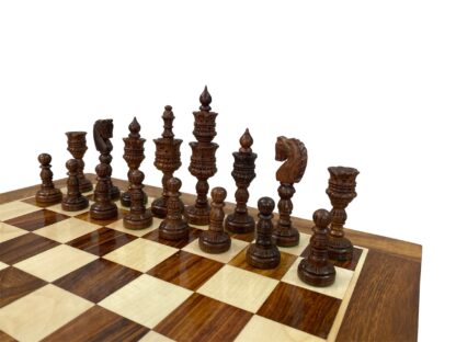 4.75” LOTUS SERIES GOLDEN ROSEWOOD CHESS PIECES - Image 7