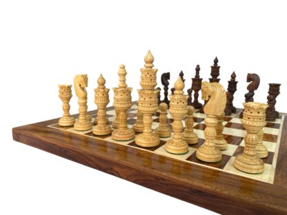 4.75” LOTUS SERIES GOLDEN ROSEWOOD CHESS PIECES - Image 6