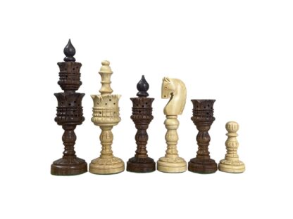 4.75” LOTUS SERIES GOLDEN ROSEWOOD CHESS PIECES