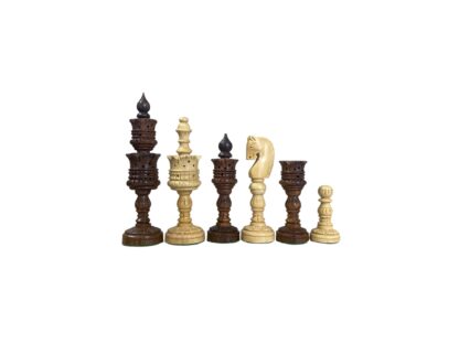 4.75” LOTUS SERIES GOLDEN ROSEWOOD CHESS PIECES - Image 2