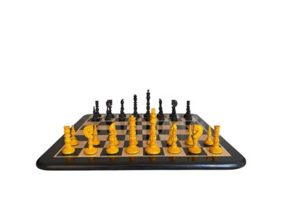 4.7” MUGHAL EBONY & ANTIQUE CHESS PIECES - slightly imperfect - Image 14