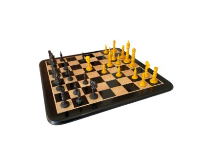 4.7” MUGHAL EBONY & ANTIQUE CHESS PIECES - slightly imperfect - Image 11