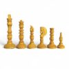 4.7” MUGHAL EBONY & ANTIQUE CHESS PIECES - slightly imperfect