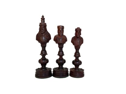 7” REAL KING CASTLE PADAUK(BUD) WOOD & BOXWOOD CHESS PIECES WITH 23” GOLDEN ROSEWOOD CHESSBOARD - Image 6