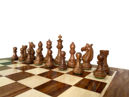 3.4” MEGHDOOT STAUNTON WEIGHTED GOLDEN ROSEWOOD CHESS PIECES & 16” GOLDEN ROSEWOOD CHESSBOARD - Image 7