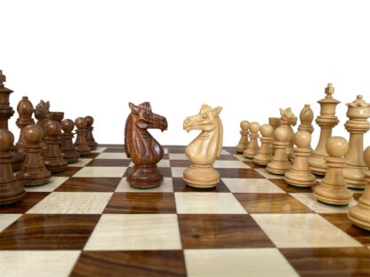 3.4” MEGHDOOT STAUNTON WEIGHTED GOLDEN ROSEWOOD CHESS PIECES & 16” GOLDEN ROSEWOOD CHESSBOARD - Image 9
