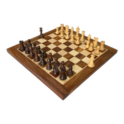 3.1” PROFESSIONAL STAUNTON ROSEWOOD WEIGHTED CHESS PIECES & 16” GOLDEN ROSEWOOD CHESSBOARD - Image 2