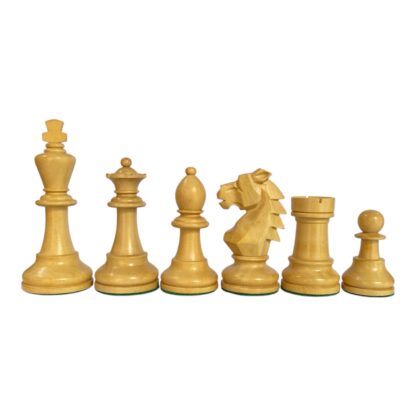 3.9” REPRODUCED BOHEMIAN GOLDEN ROSEWOOD TRIPLE WEIGHTED CHESS PIECES & 21” GOLDEN ROSEWOOD CHESSBOARD - Image 4