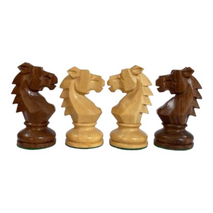 3.9” REPRODUCED BOHEMIAN GOLDEN ROSEWOOD TRIPLE WEIGHTED CHESS PIECES - Image 4