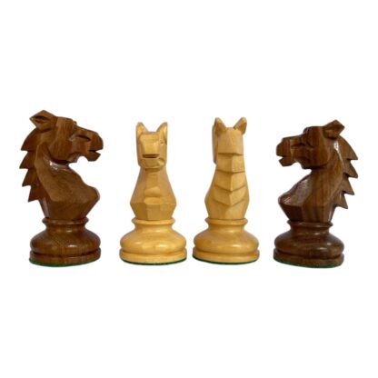 3.9” REPRODUCED BOHEMIAN GOLDEN ROSEWOOD TRIPLE WEIGHTED CHESS PIECES & 21” GOLDEN ROSEWOOD CHESSBOARD - Image 6