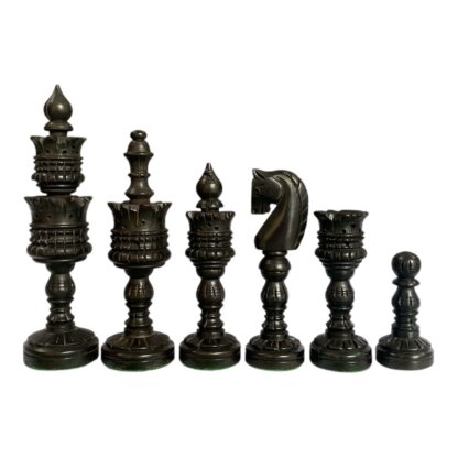 4.75” LOTUS SERIES EBONISED WOOD CHESS PIECES - Image 2