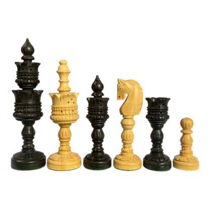4.75” LOTUS SERIES EBONISED WOOD CHESS PIECES