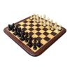 rosewood chess pieces and chessboard