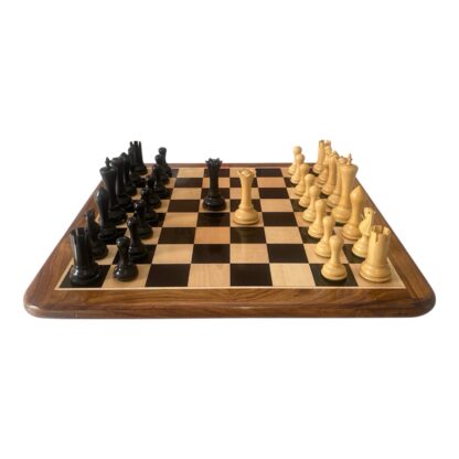 4.4 STAUNTON MODERN EMPIRE EBONY WOOD CHESS PIECES - Image 8