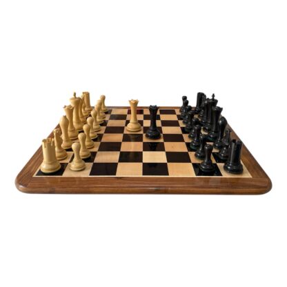 4.4 STAUNTON MODERN EMPIRE EBONY WOOD CHESS PIECES & 21” EBONY WOOD CHESSBOARD - Image 4