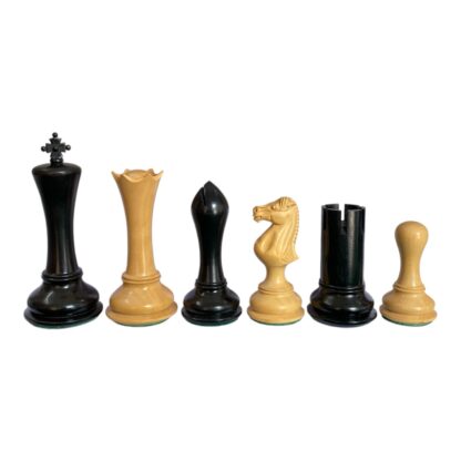 4.4 STAUNTON MODERN EMPIRE EBONY WOOD CHESS PIECES