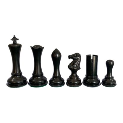 4.4 STAUNTON MODERN EMPIRE EBONY WOOD CHESS PIECES & 21” EBONY WOOD CHESSBOARD - Image 9