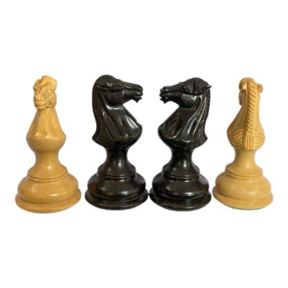 4.4 STAUNTON MODERN EMPIRE EBONY WOOD CHESS PIECES - Image 5