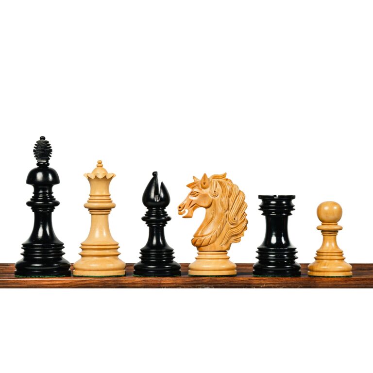 4.6 inch Prestige Luxury Staunton ebony wood chess pieces triple weighted handcrafted chess set