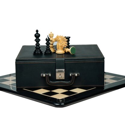 Arthur knight luxury Staunton ebony chess pieces on premium wooden chessboard with storage box – Indian chess set.