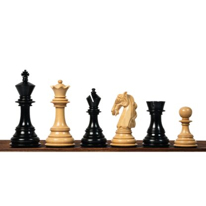 4.5” COLUMBIAN LUXURY STAUNTON EBONY TRIPLE WEIGHTED CHESS PIECES WITH 21” CHESSBOARD & STORAGE BOX