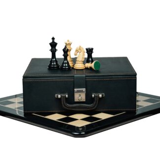 4.5” COLUMBIAN LUXURY STAUNTON EBONY TRIPLE WEIGHTED CHESS PIECES WITH 21” CHESSBOARD & STORAGE BOX 4.5" Columbian luxury Staunton ebony triple weighted chess pieces with 21 inch wooden chess board and storage box - premium luxury chess set by Bosshandicrafts