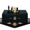Premium wooden chessboard with luxury ebony chess pieces featuring elegant bridle knight – handcrafted Indian chess set.