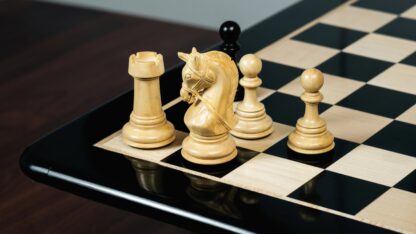 4.3” ELEGANT BRIDLE KNIGHT LUXURY STAUNTON EBONY TRIPLE WEIGHTED CHESS PIECES