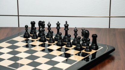 4.3” ELEGANT BRIDLE KNIGHT LUXURY STAUNTON EBONY TRIPLE WEIGHTED CHESS PIECES