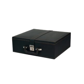 LEATHERETTE COFFER LUXURY STORAGE BOX FOR CHESS PIECES UPTO 4.6”