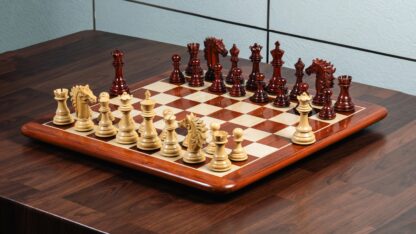 4.5” FLARE KNIGHT LUXURY STAUNTON PADAUK TRIPLE WEIGHTED CHESS PIECES