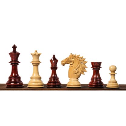 4.5” FLARE KNIGHT LUXURY STAUNTON PADAUK TRIPLE WEIGHTED CHESS PIECES