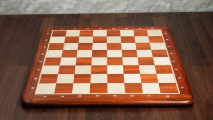 21” PADAUK (BUD) & MAPLE WOOD CHESSBOARD WITH NOTATION - 55 mm SQUARE